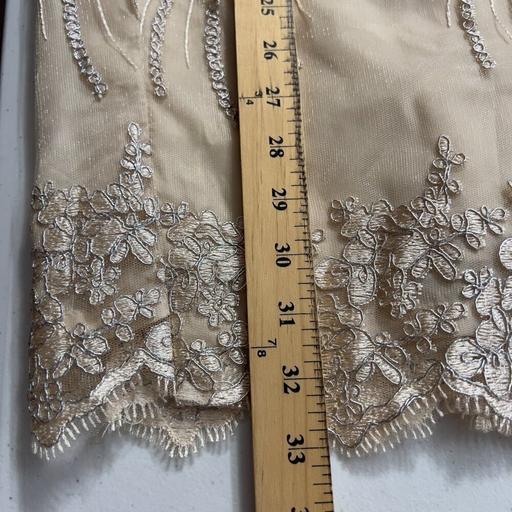 Women’s Terramina Collection Cocktail Embroidered Lace Midi Skirt Beige Gold 8 - Picture 12 of 13